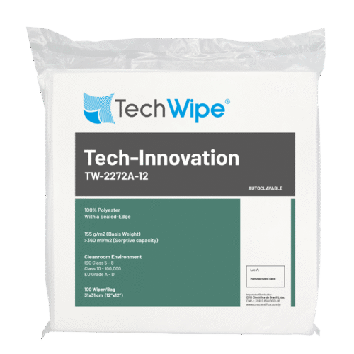 Pano para Sala Limpa Tech-Innovation TW-2272A-12 - 31x31cm 100% Poliéster